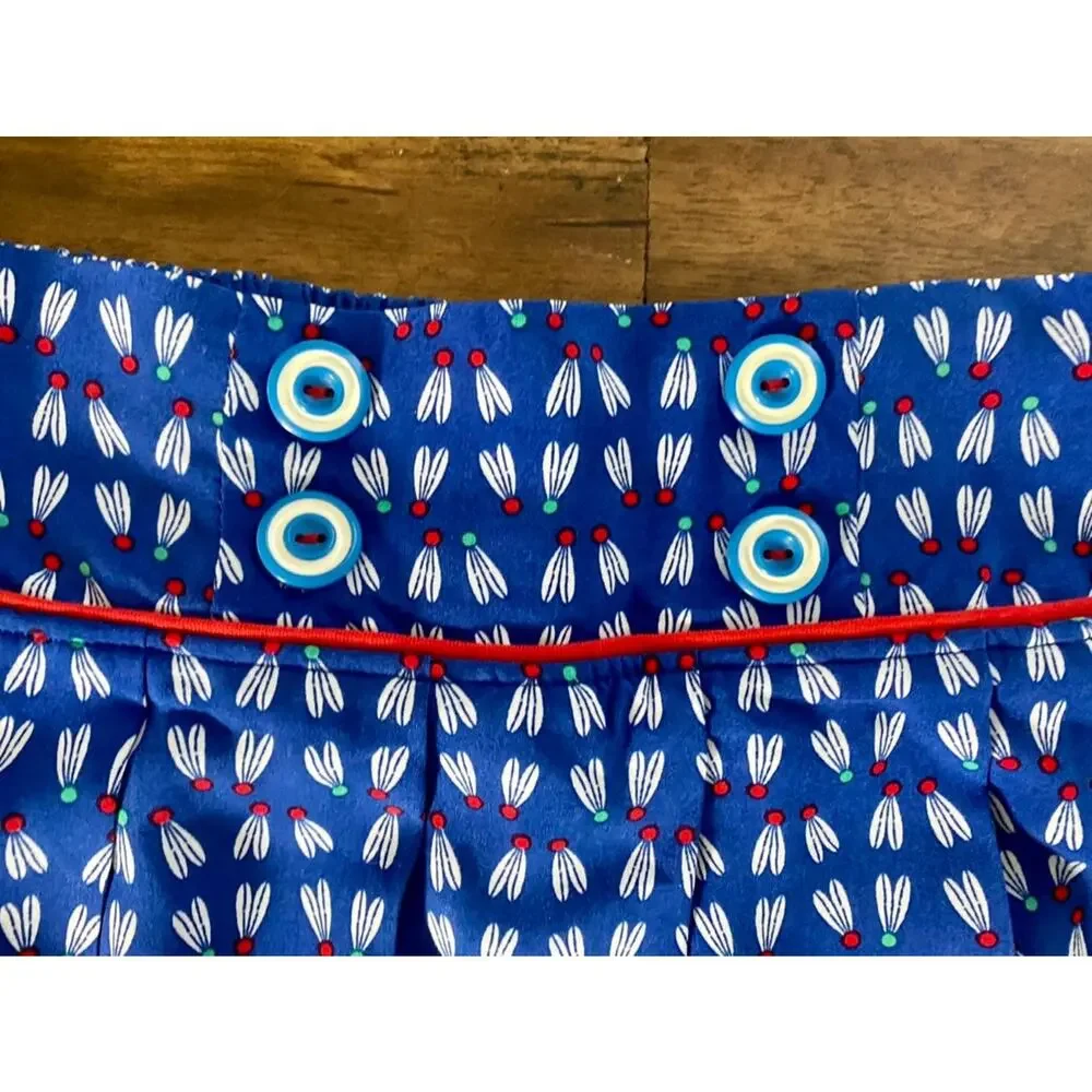 NEW Wildflowers Daydream Believer Play All Day Blue Rayon Abby Pleated Skort 2